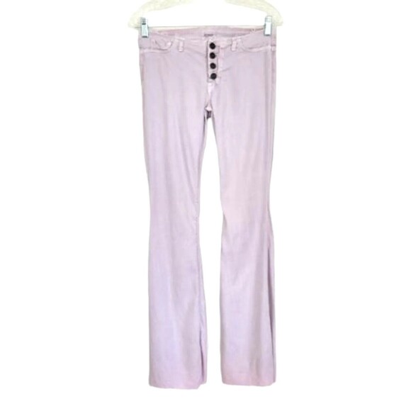 HUDSON LINEN BLEND Pants Women's Size 25 COLLECTION Raw WAISTBAND FLARE LEG - Picture 2 of 13